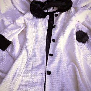 Girls White Jacket with Black Velvet Dress